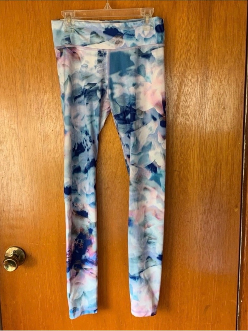 NWOT Floral Watercolor Leggings - Blue/Pink